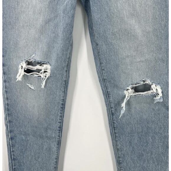 Madewell 26 Classic Straight Full-Length Jeans Hartsville Wash High Rise Ripped - Picture 4 of 6